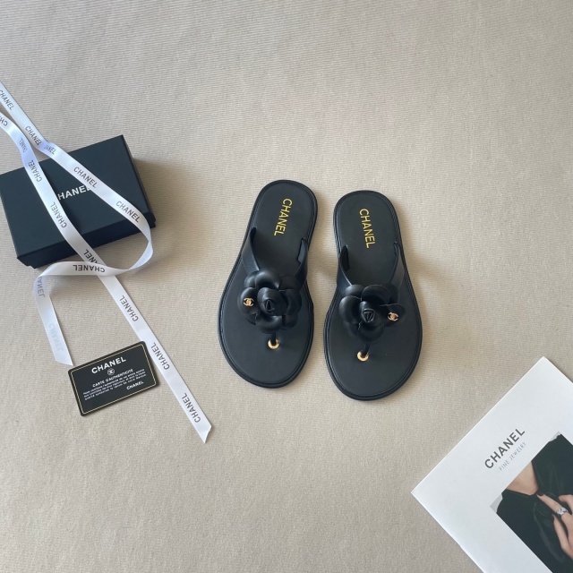 Luxury Fashion Camellia Women Flip Flops