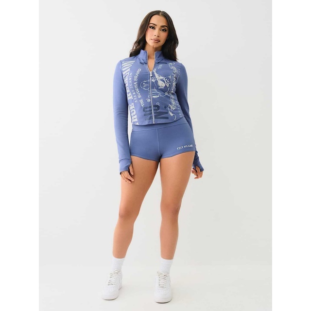 Zipper Up Slim Fit Two Pieces Short Set