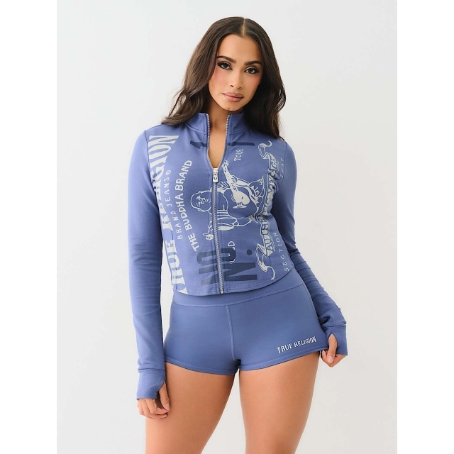 Zipper Up Slim Fit Two Pieces Short Set