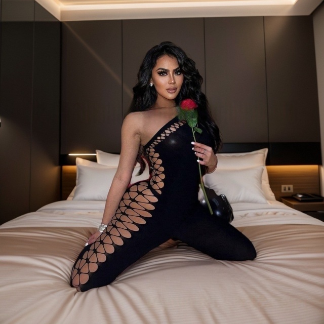 Single Shoulder Cut Out Lingerie Jumpsuit