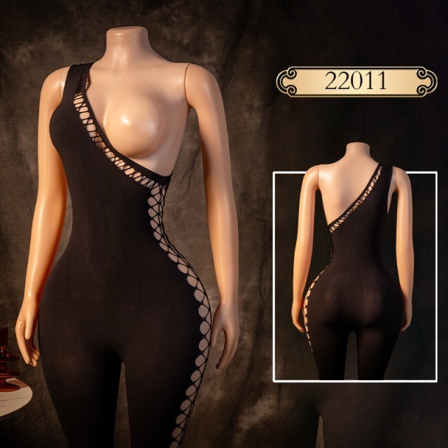 Single Shoulder Cut Out Lingerie Jumpsuit