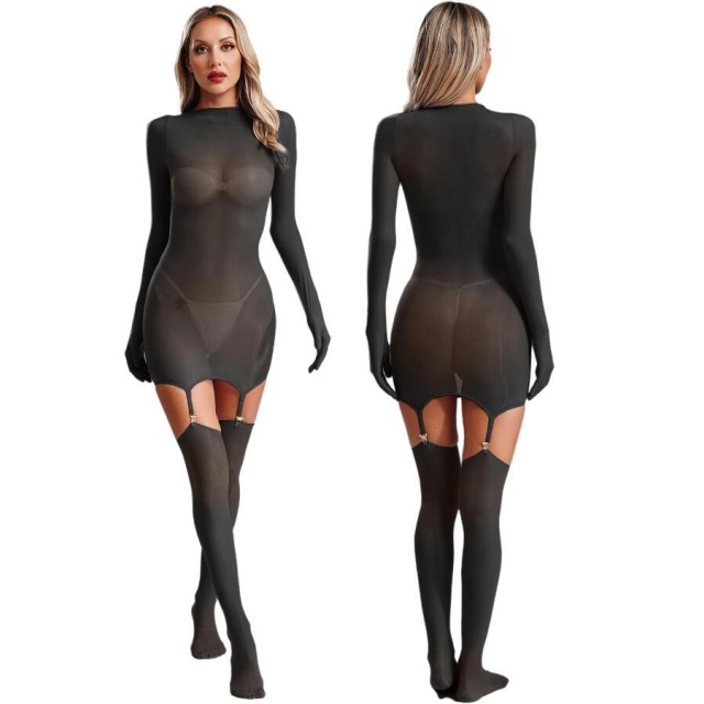 Solid Color Body Stockings Leotard Suspender Bodysuit