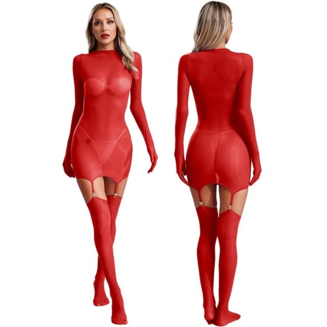 Solid Color Body Stockings Leotard Suspender Bodysuit