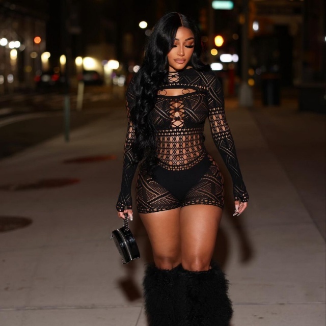 Hollow Out Sheer Lace Lingerie Romper