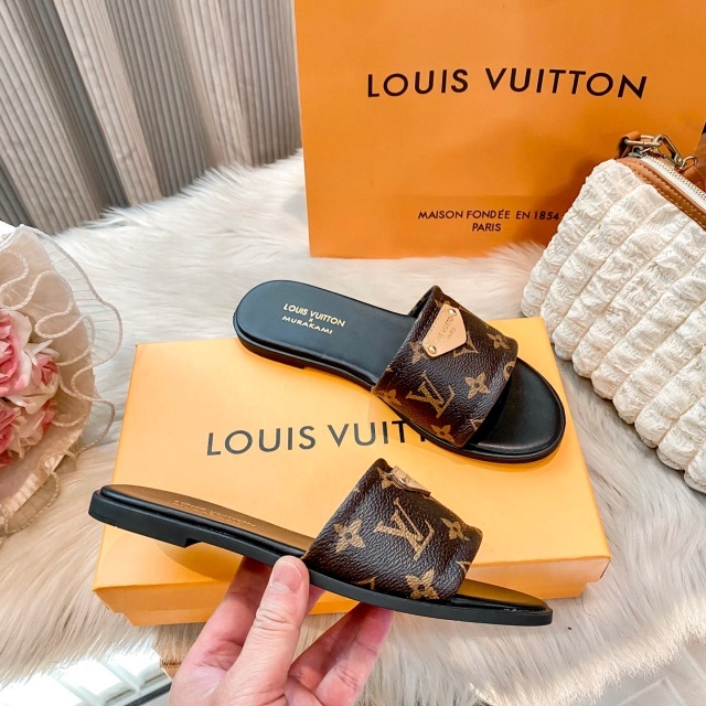 Luxury Fashion Leather Printed Women Casual Slides