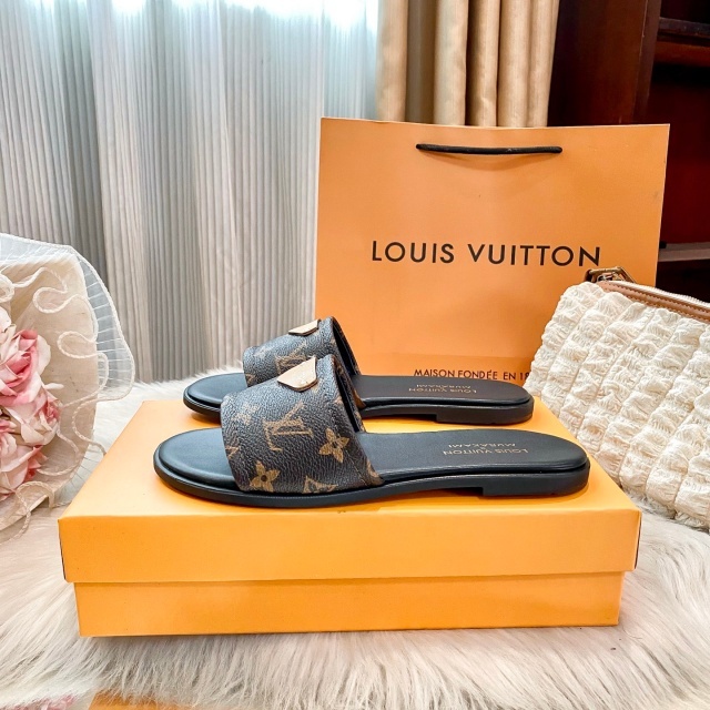 Luxury Fashion Leather Printed Women Casual Slides