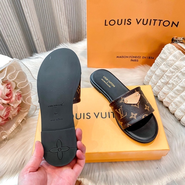 Luxury Fashion Leather Printed Women Casual Slides