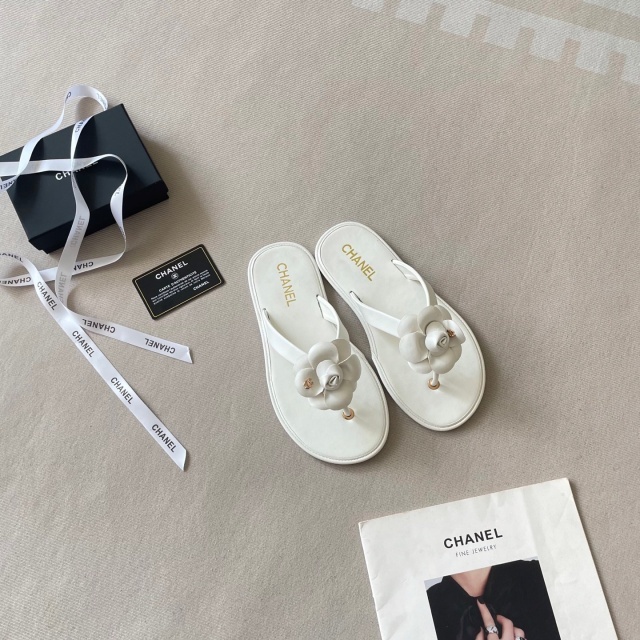 Luxury Fashion Women Camellia Beach Flip Flops