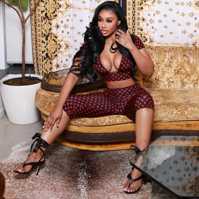 Polka Dot Printed 3 Pieces Suit Set