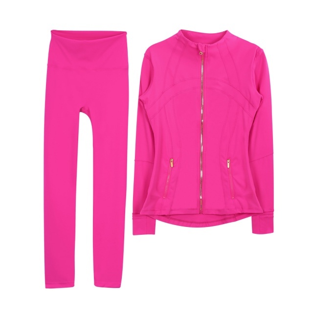Gold Zipper Slim Fit Yoga Pant Set (come with logo and tag )