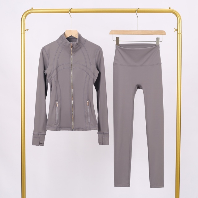 Gold Zipper Slim Fit Yoga Pant Set (come with logo and tag )