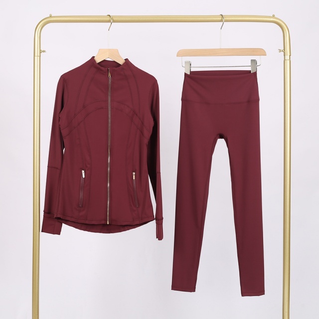Gold Zipper Slim Fit Yoga Pant Set (come with logo and tag )