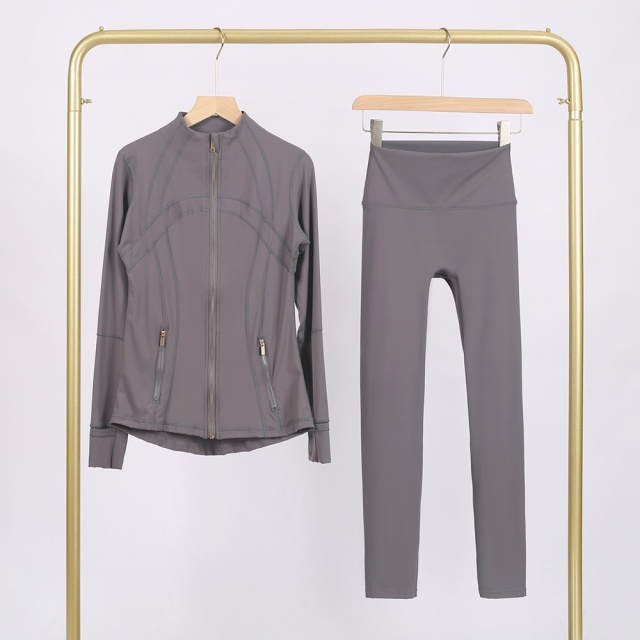 Gold Zipper Slim Fit Yoga Pant Set (come with logo and tag )