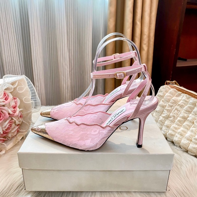 Women Sexy Pointed Toe Lace High Heeled Sandals