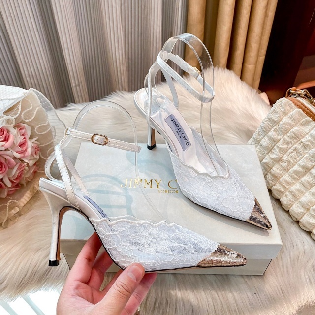 Women Sexy Pointed Toe Lace High Heeled Sandals