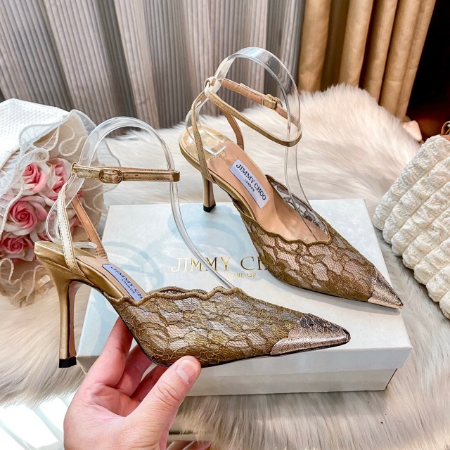Women Sexy Pointed Toe Lace High Heeled Sandals