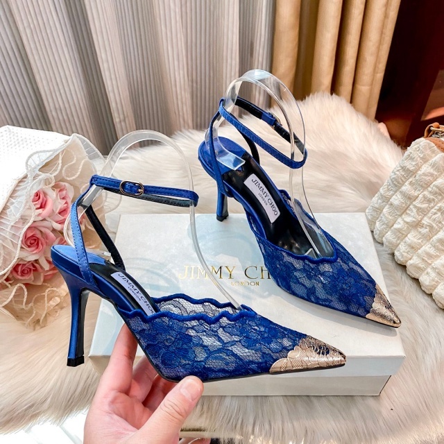Women Sexy Pointed Toe Lace High Heeled Sandals