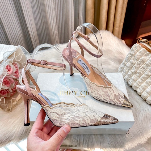 Women Sexy Pointed Toe Lace High Heeled Sandals