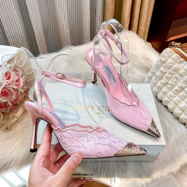 Women Sexy Pointed Toe Lace High Heeled Sandals