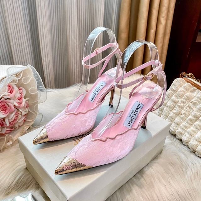 Women Sexy Pointed Toe Lace High Heeled Sandals