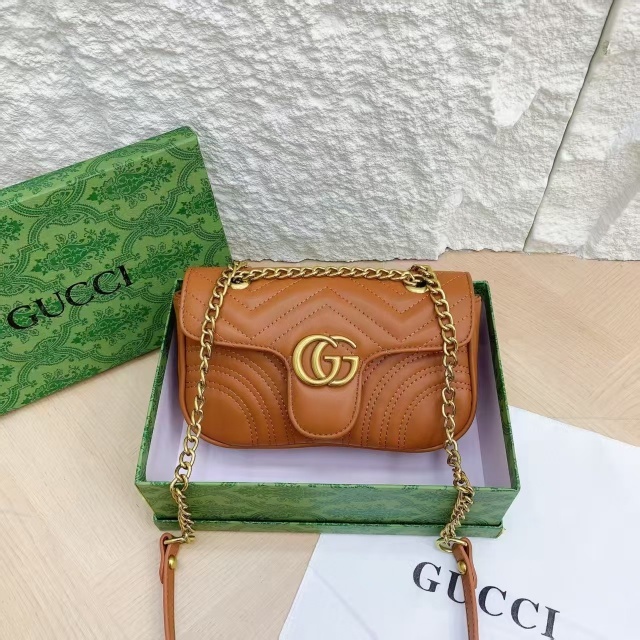 Fashion Logo Chained Leather Messenger Bags