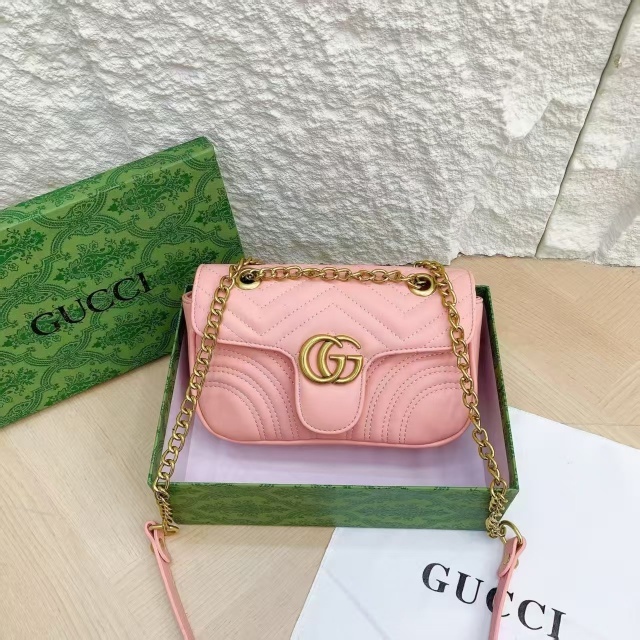 Fashion Logo Chained Leather Messenger Bags