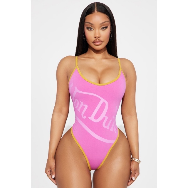 Printed Cami Bodysuit Top Slim Fit Pant Set