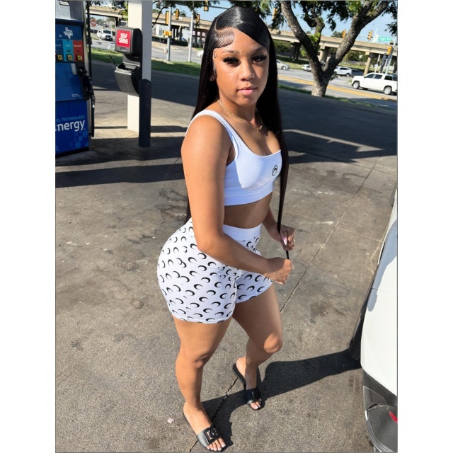 Sleeveless Tank Top Moon Printed Short Set