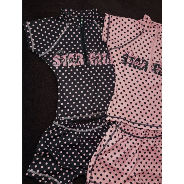 Star Girl Dots Printed Slim Fit Short Set