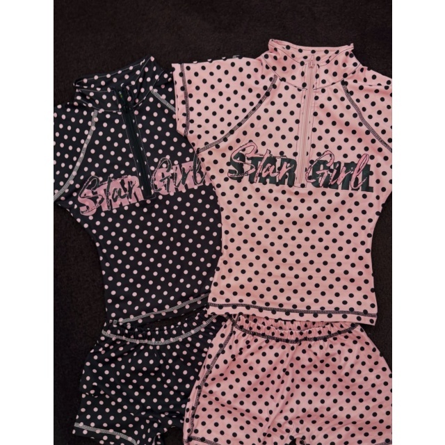 Star Girl Dots Printed Slim Fit Short Set