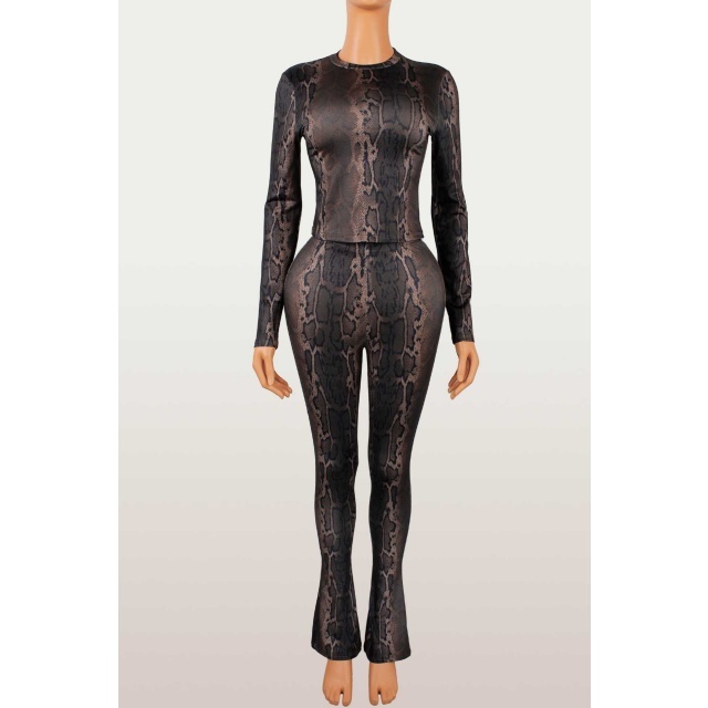 Snake Skin Printed Slim Fit Pant Set