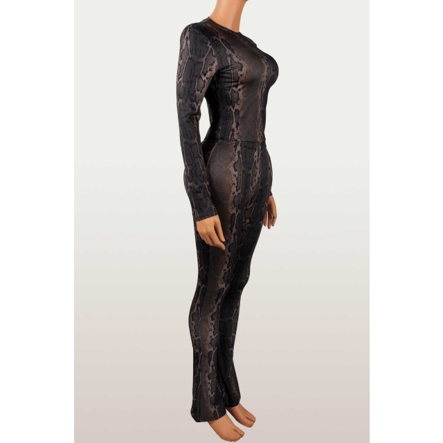 Snake Skin Printed Slim Fit Pant Set