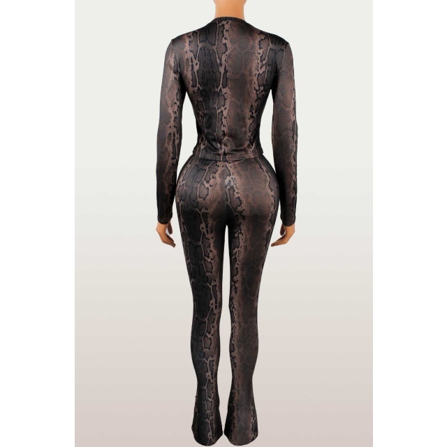 Snake Skin Printed Slim Fit Pant Set