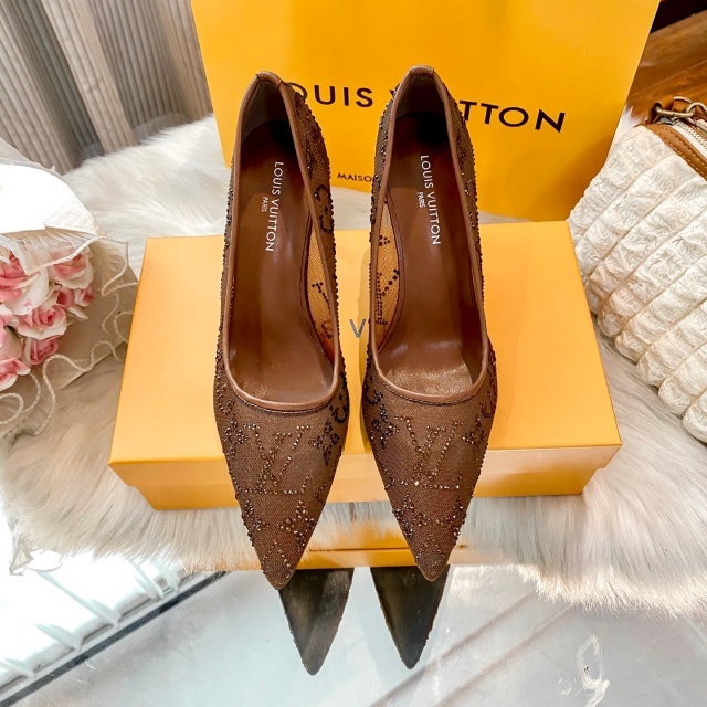 Luxury Fashion Rhinestones Mesh High Heels