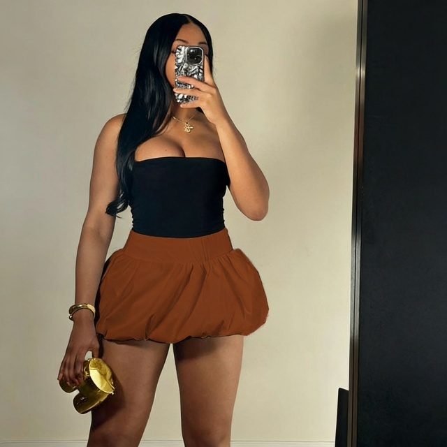 High Waist Bubble Skirt