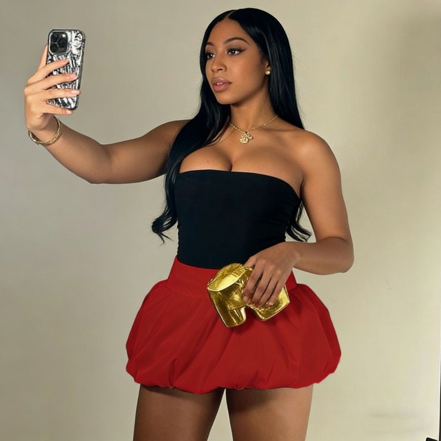 High Waist Bubble Skirt