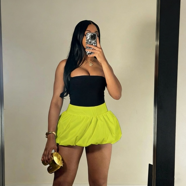 High Waist Bubble Skirt