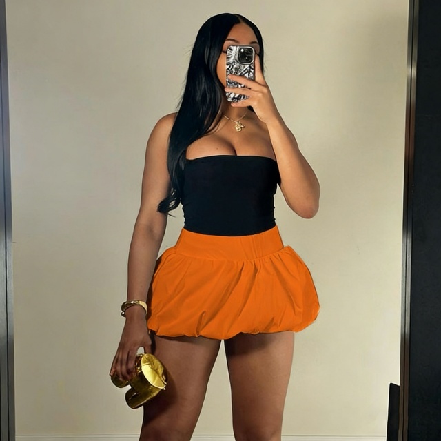 High Waist Bubble Skirt