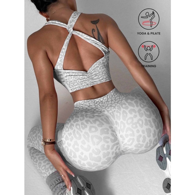 Leopard Printed Sport Yogawear Pant Set