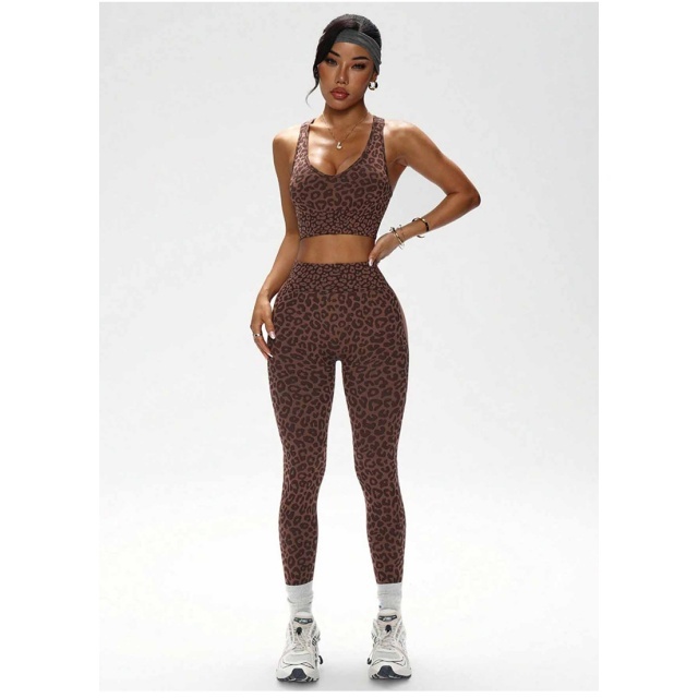 Leopard Printed Sport Yogawear Pant Set
