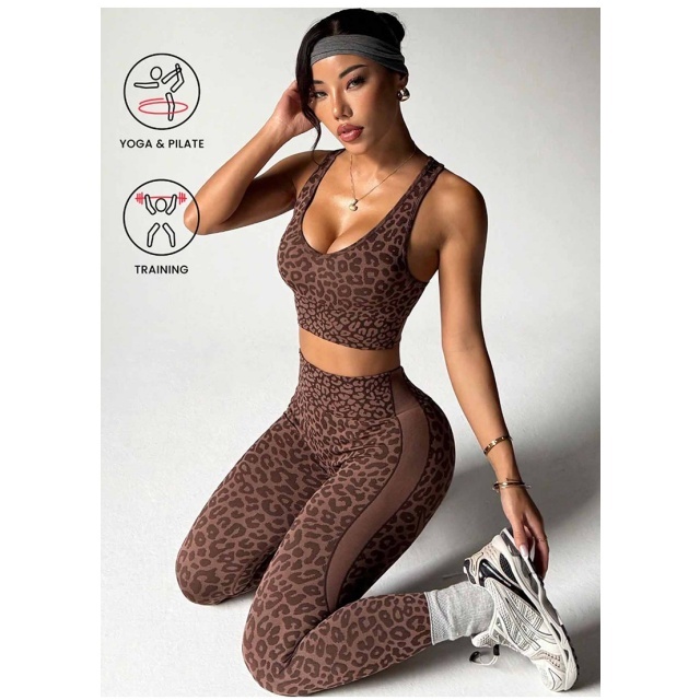 Leopard Printed Sport Yogawear Pant Set