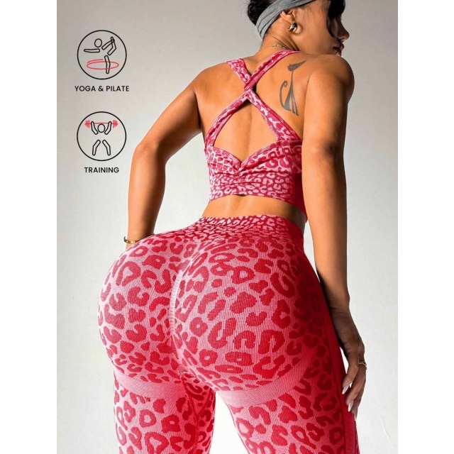 Leopard Printed Sport Yogawear Pant Set
