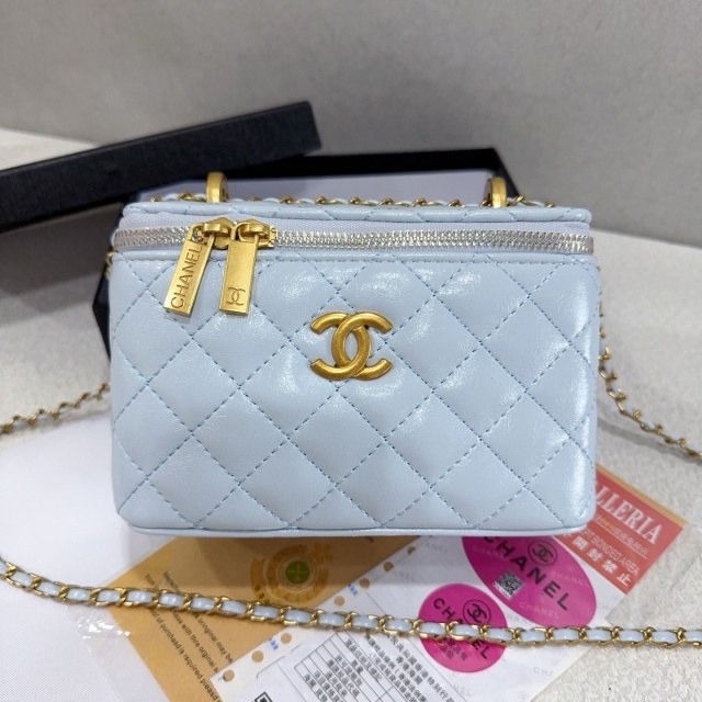 Metal Logo Fashion Leather Makeup Bags