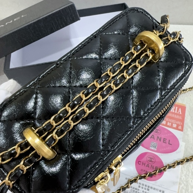 Metal Logo Fashion Leather Makeup Bags