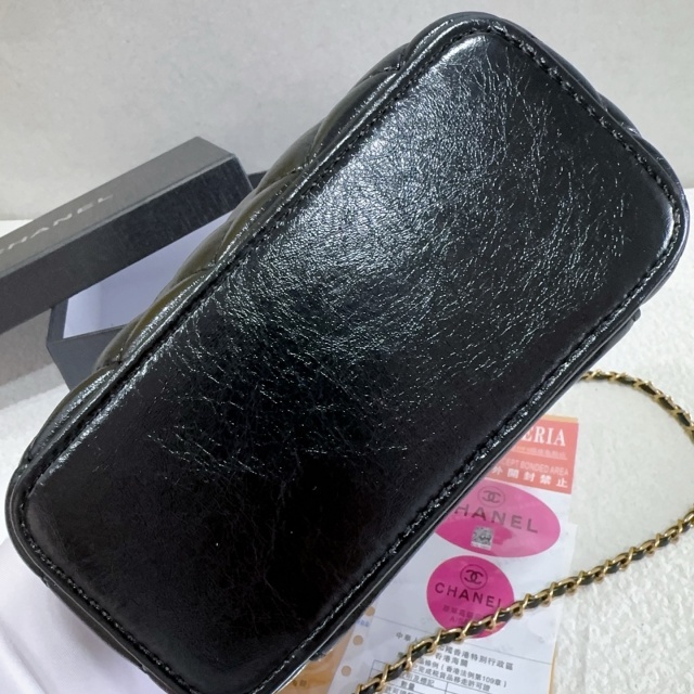 Metal Logo Fashion Leather Makeup Bags