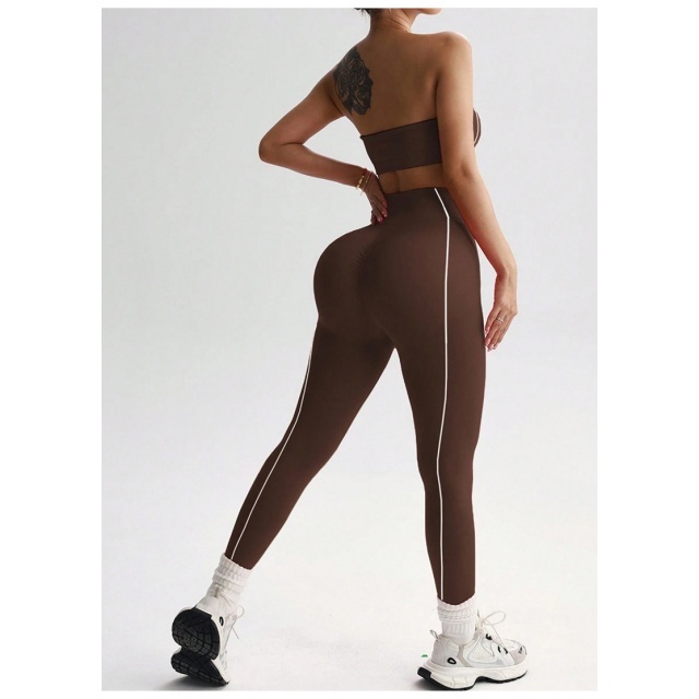 Strapless Tube Top Activewear Pant Set