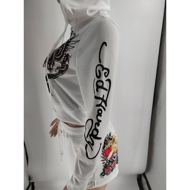 Streetwear Printed Hooded Short Set Two Pieces