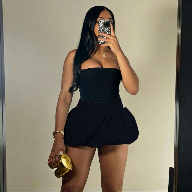 High Waist Bubble Skirt