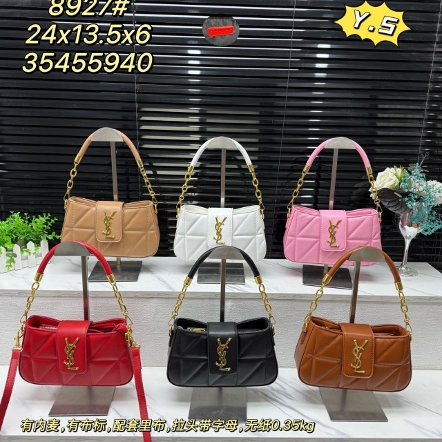 Fashion Metal Logo Leather Women Purses