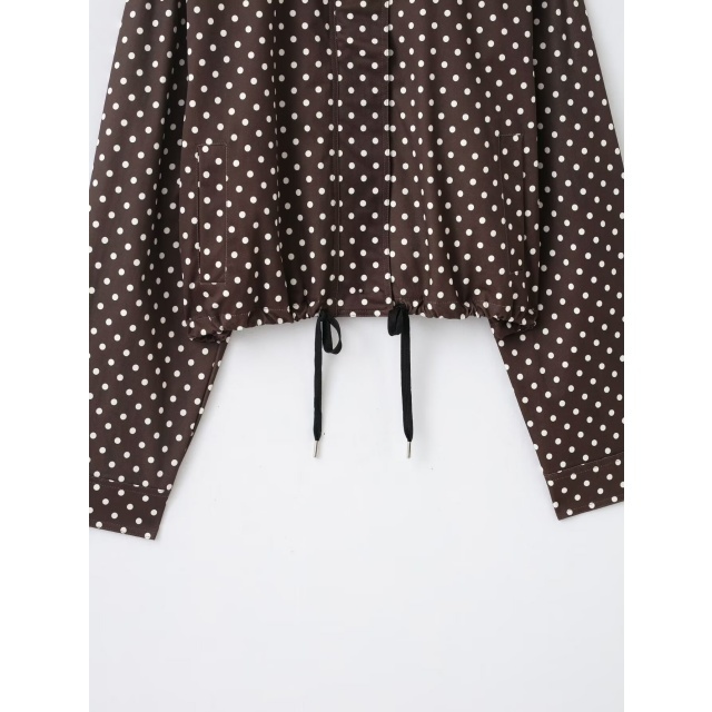 Polka Dot Printed Jacket Top Two Pieces Short Set